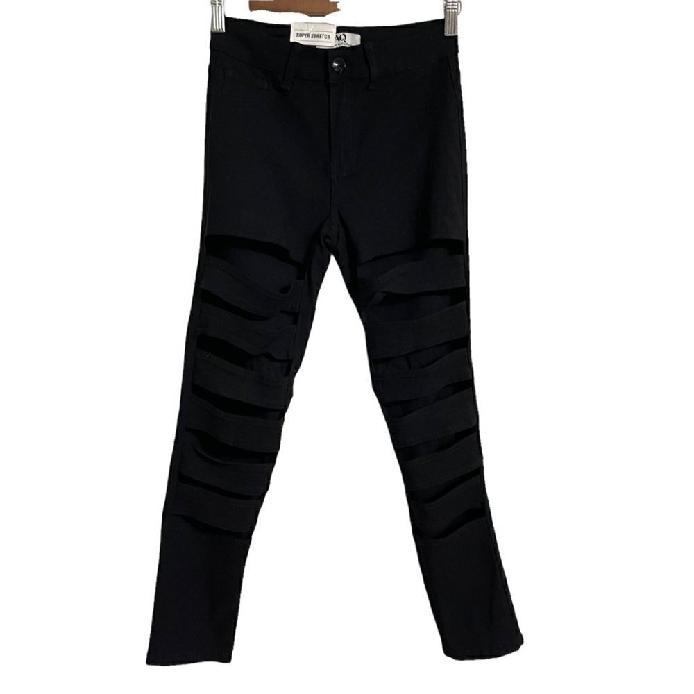 AQ American Quality Denim Women's Junior NWT Black Slash Skinny Jeans Size 5